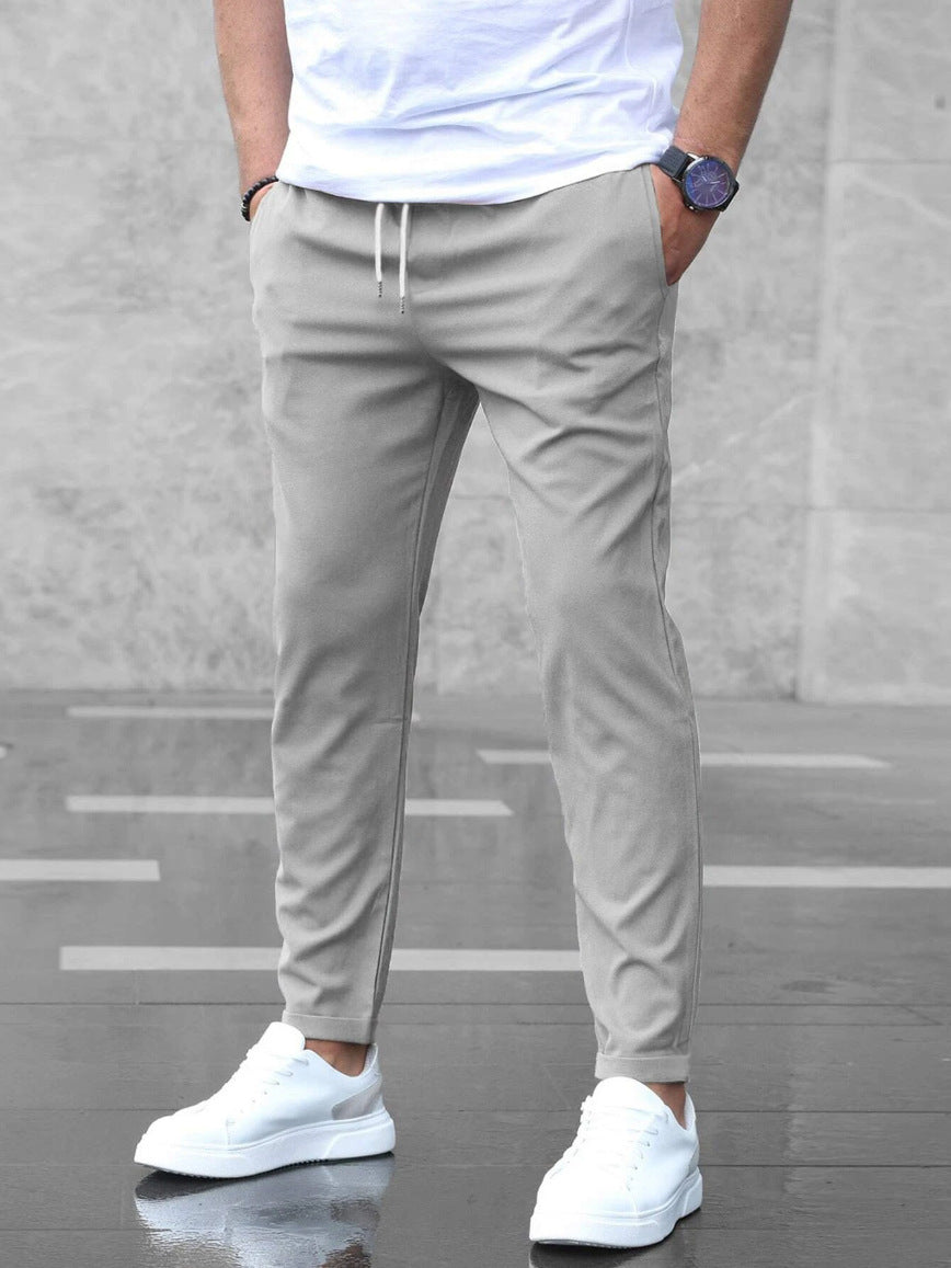 Pantalones casuales de hombre con cordón ajustable