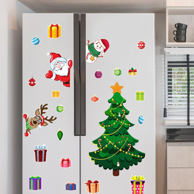 Juego de imanes navideños para refrigerador: diseños de árbol festivo, Papá Noel, reno y muñeco de nieve para decorar la cocina y el garaje. Ideal para niños. Edición 2025.