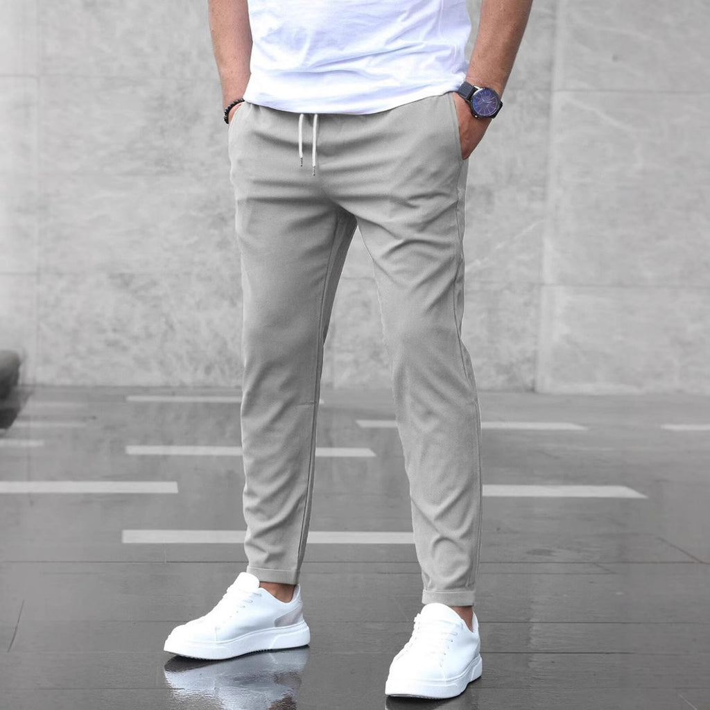 Pantalones casuales de hombre con cordón ajustable