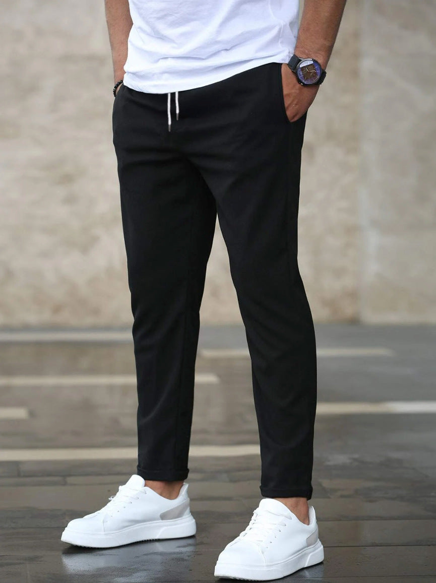 Pantalones casuales de hombre con cordón ajustable