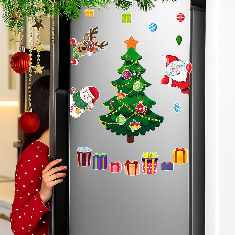 Juego de imanes navideños para refrigerador: diseños de árbol festivo, Papá Noel, reno y muñeco de nieve para decorar la cocina y el garaje. Ideal para niños. Edición 2025.