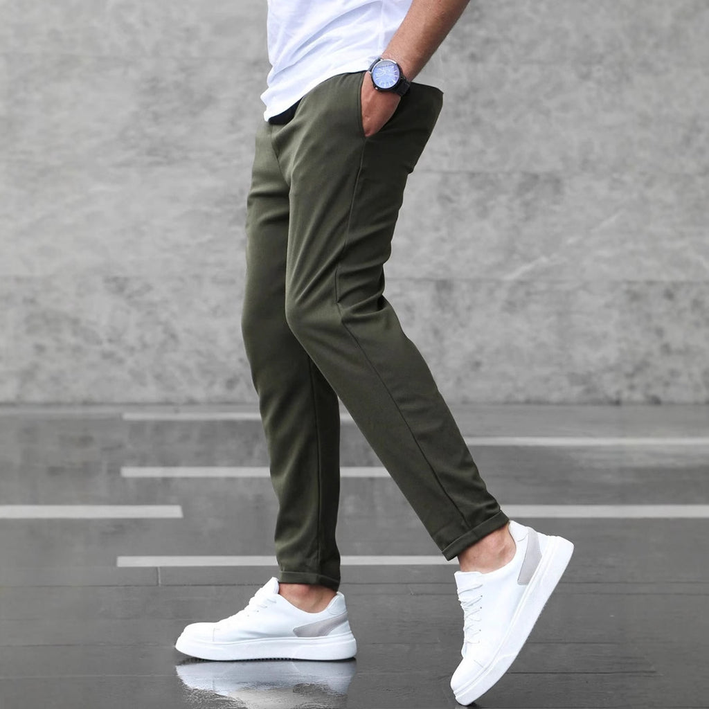 Pantalones casuales de hombre con cordón ajustable