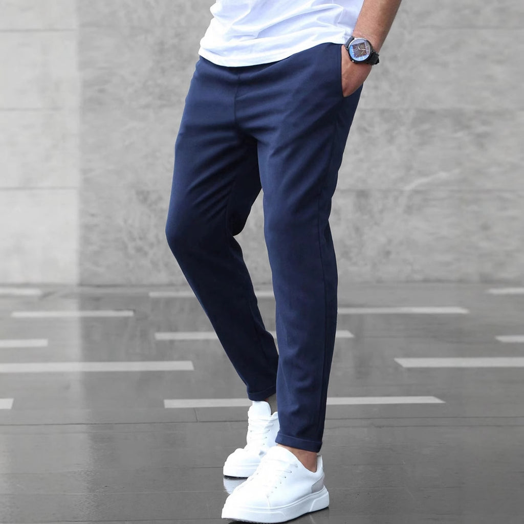 Pantalones casuales de hombre con cordón ajustable