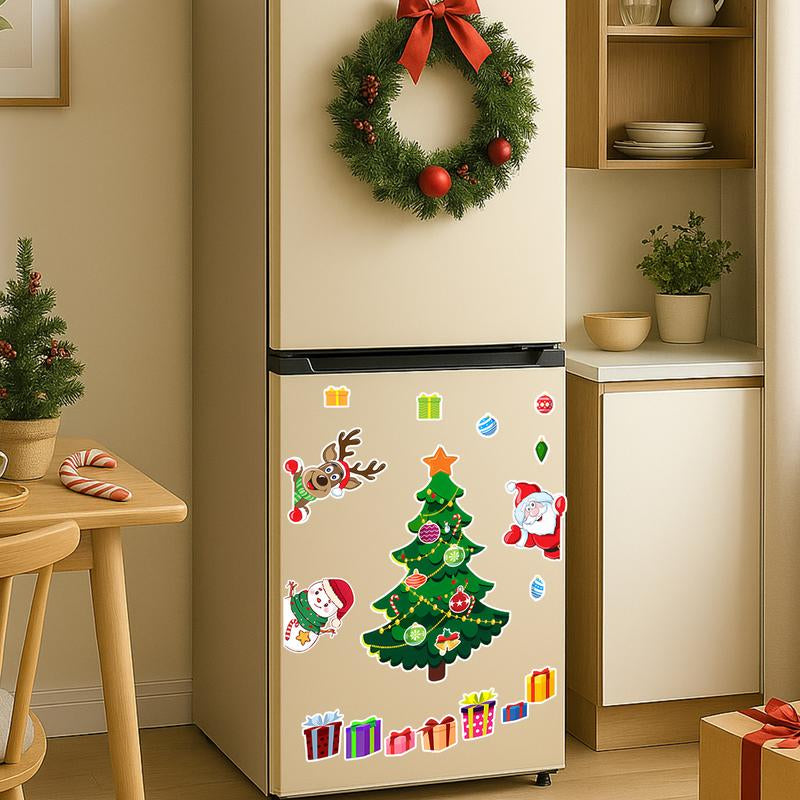 Juego de imanes navideños para refrigerador: diseños de árbol festivo, Papá Noel, reno y muñeco de nieve para decorar la cocina y el garaje. Ideal para niños. Edición 2025.