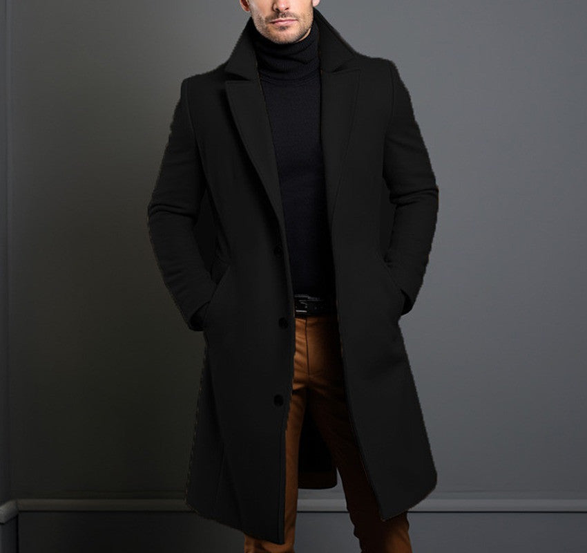 Gabardina de hombre de largo medio, ideal para otoño e invierno.